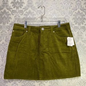 UO BDG Green Corduroy Mini Skirt